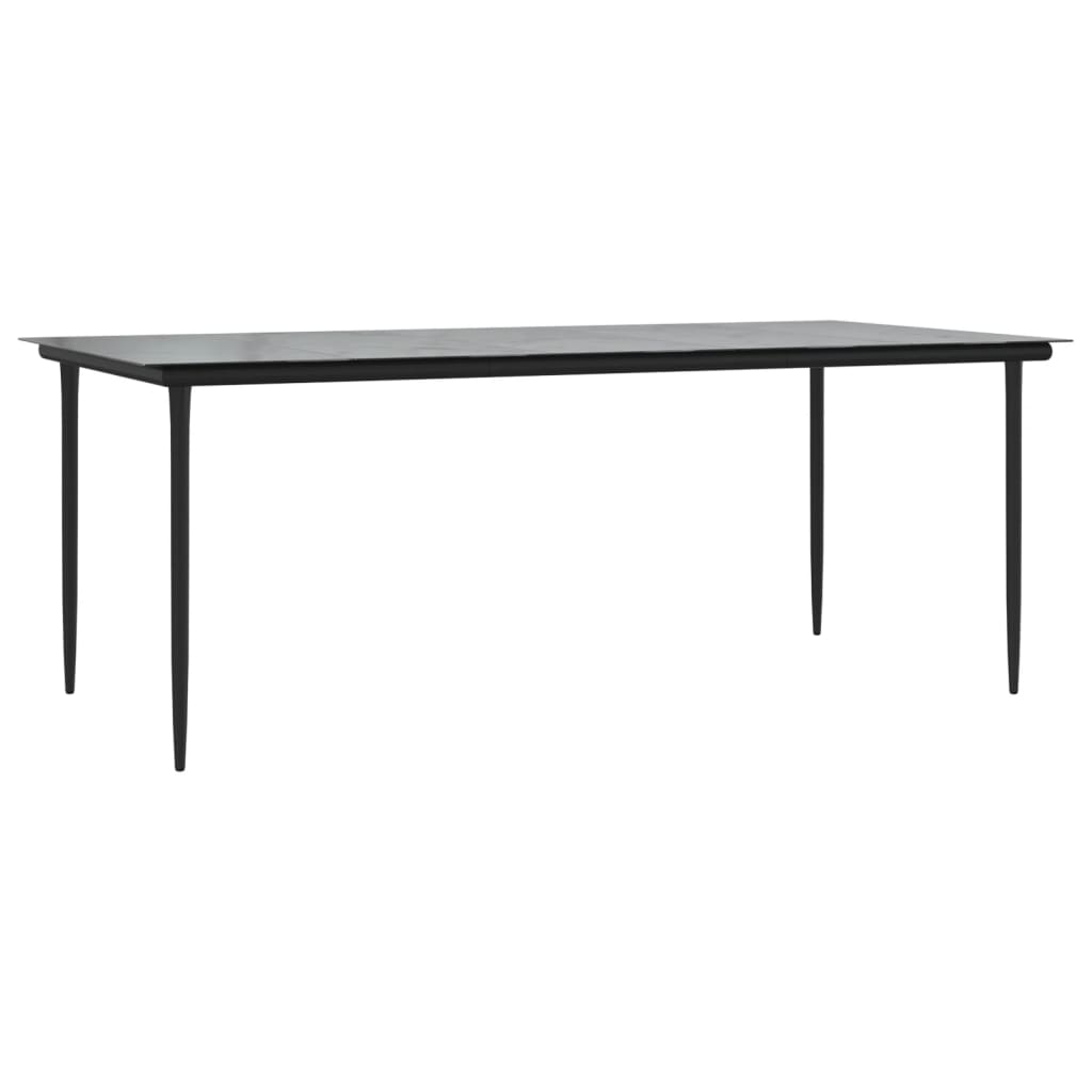 Set mobilier de grădină cu perne, 7 piese, negru/gri, poliratan GartenMobel Dekor