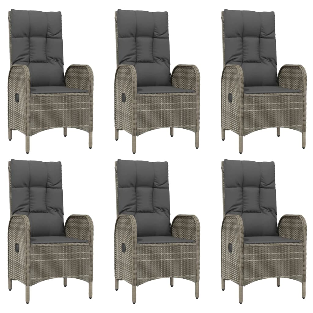 Set mobilier grădină cu perne, 9 piese, gri, poliratan GartenMobel Dekor