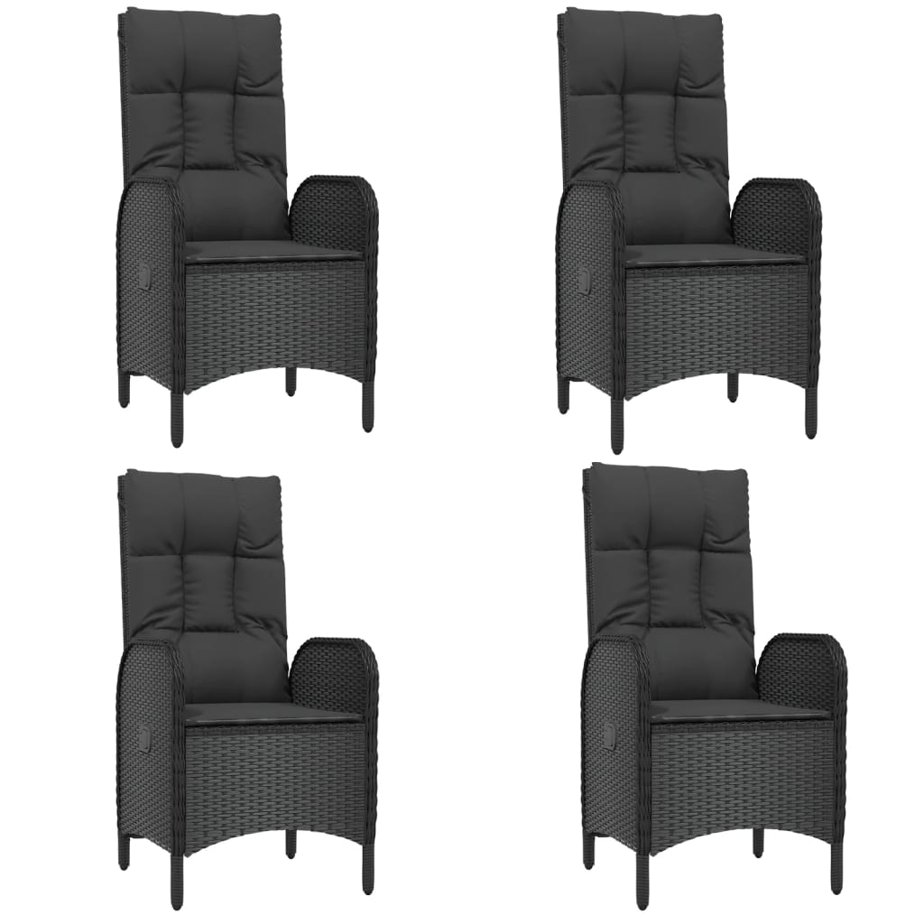 Set mobilier de grădină cu perne, 5 piese, negru, poliratan GartenMobel Dekor