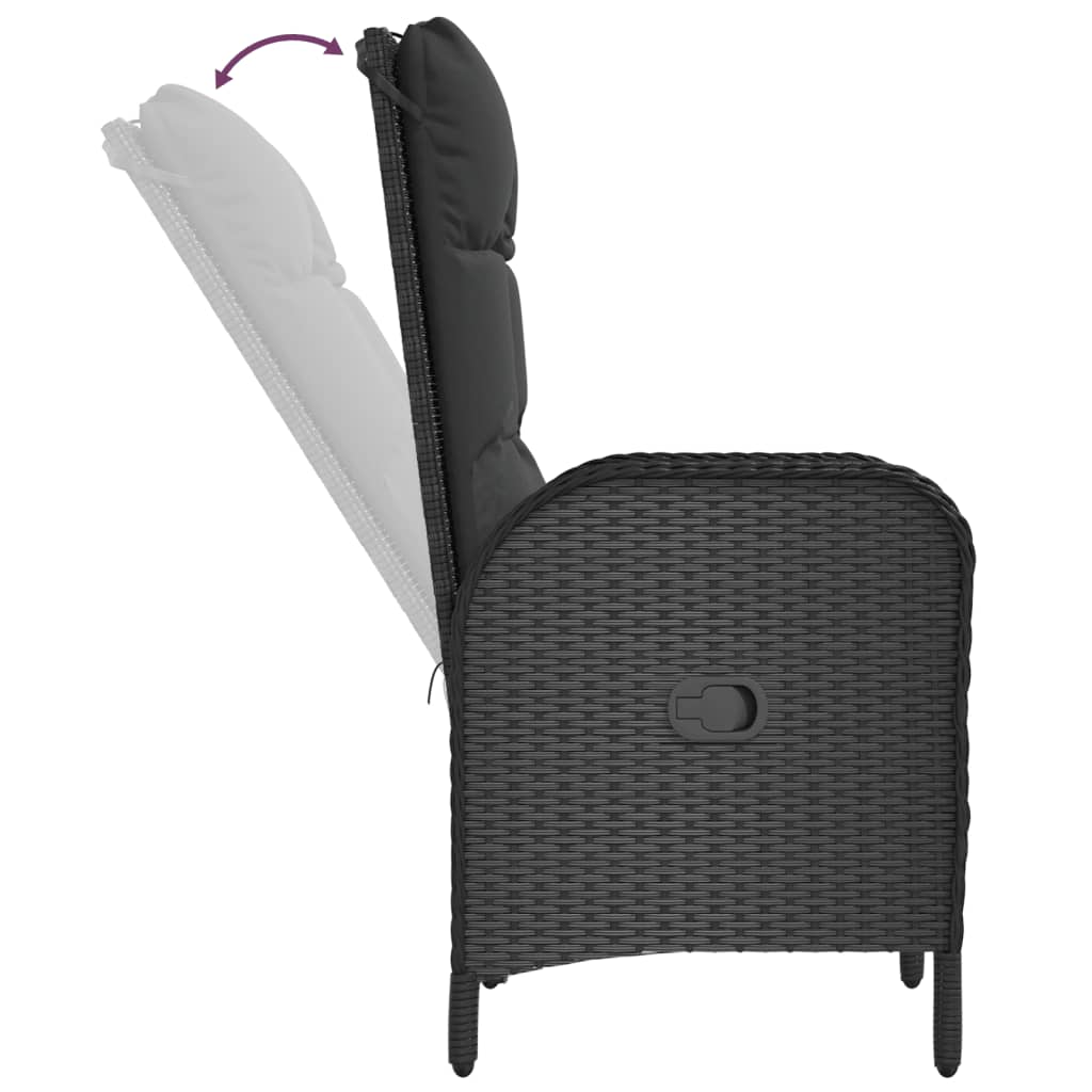Set mobilier de grădină cu perne, 5 piese, negru, poliratan GartenMobel Dekor