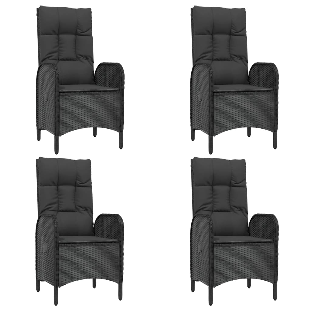 Set mobilier de grădină cu perne, 5 piese, negru, poliratan GartenMobel Dekor