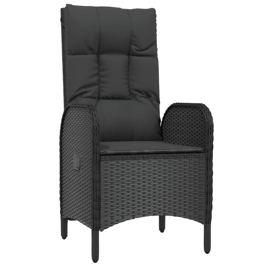 Set mobilier de grădină cu perne, 7 piese, negru, poliratan GartenMobel Dekor