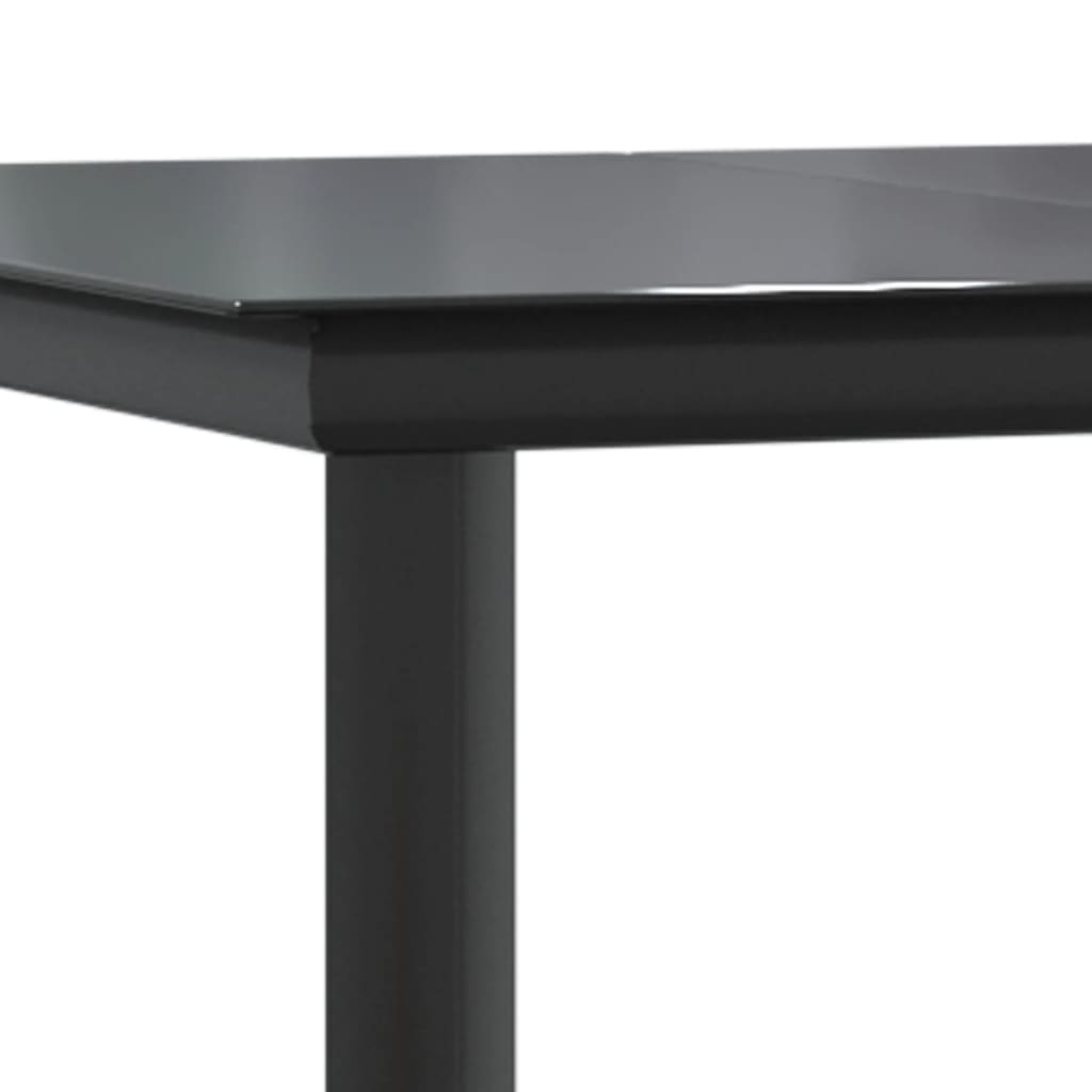 Set mobilier de grădină cu perne, 7 piese, negru/gri, poliratan GartenMobel Dekor