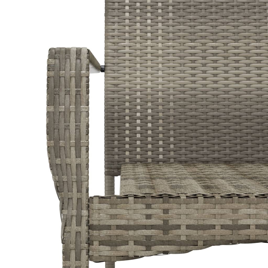 Set mobilier de grădină cu perne, 7 piese, negru/gri, poliratan GartenMobel Dekor