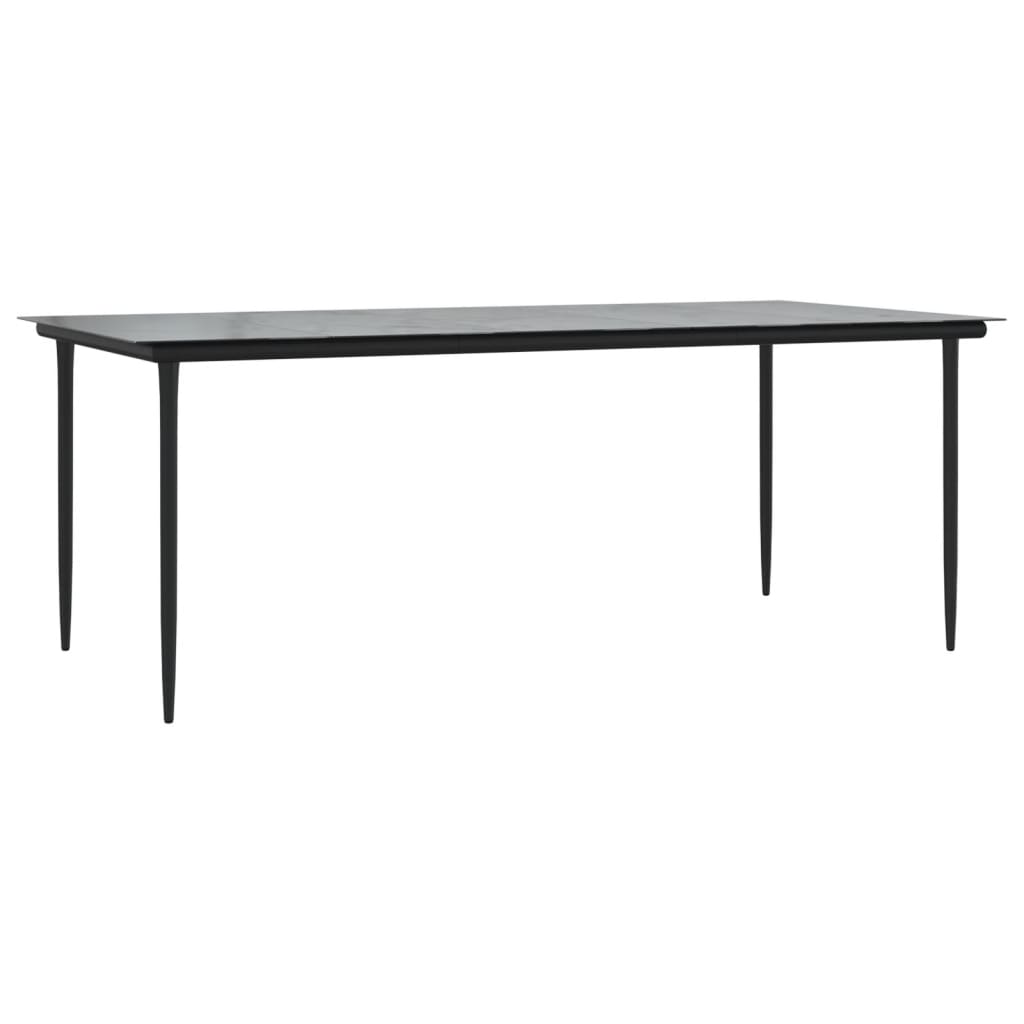 Set mobilier de grădină cu perne, 7 piese, negru/gri, poliratan GartenMobel Dekor