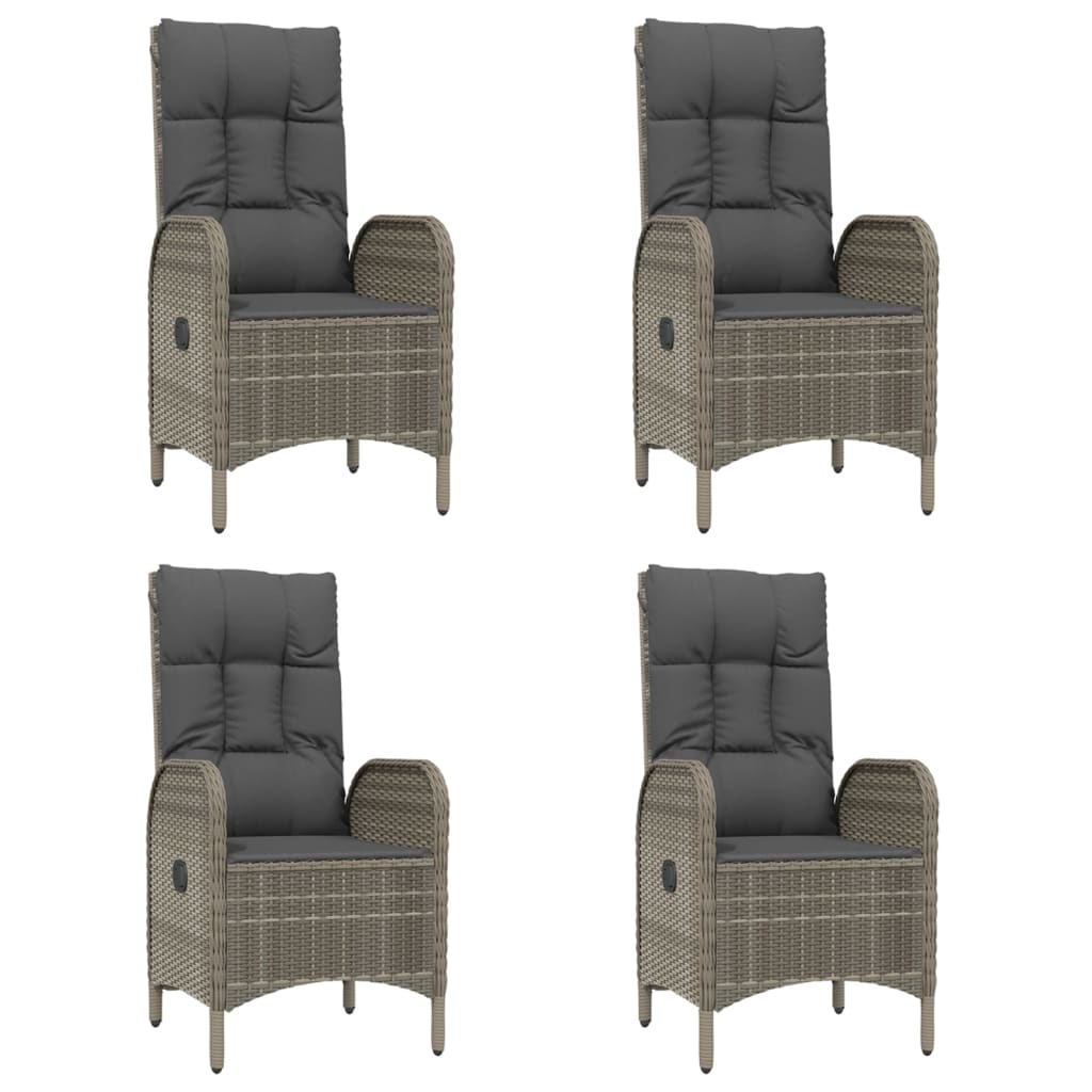 Set mobilier grădină cu perne, 5 piese, negru și gri, poliratan GartenMobel Dekor