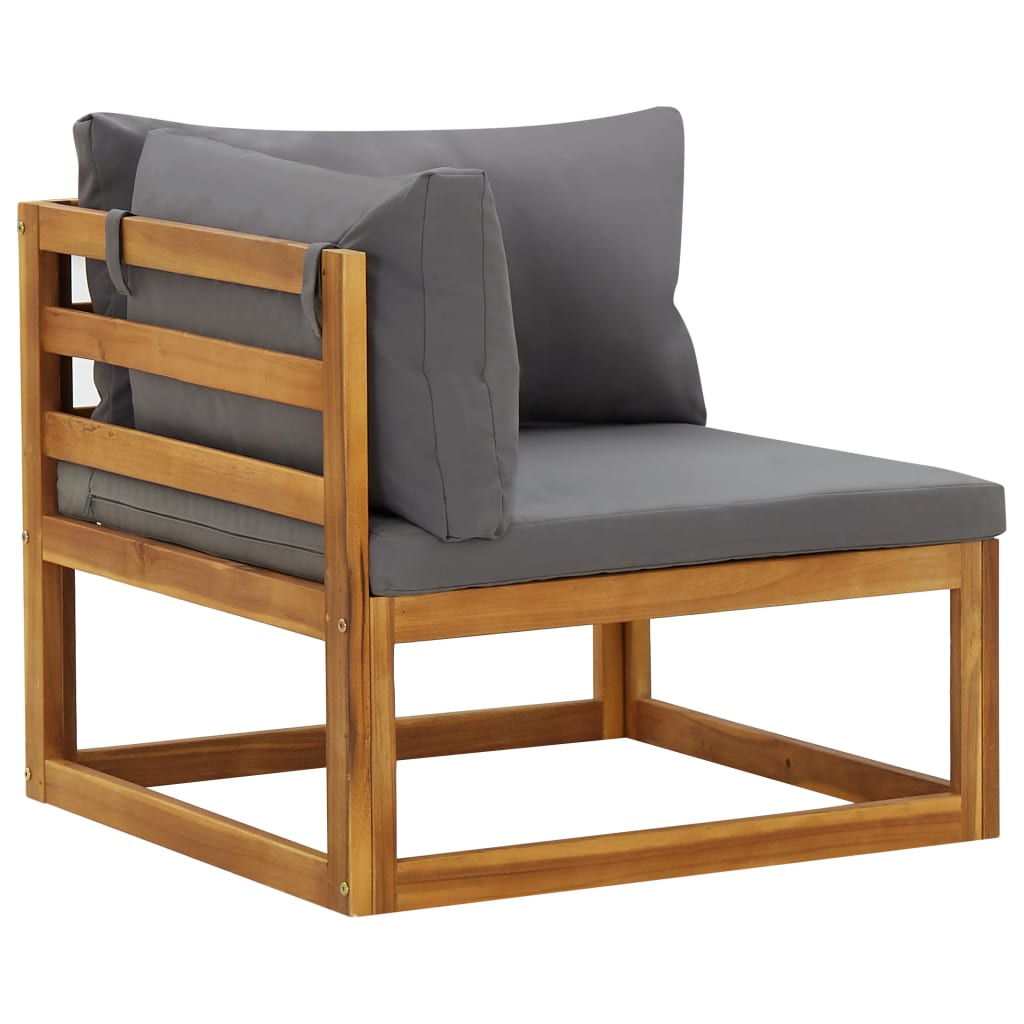 Canapele colț modulare, 2 buc., cu perne, lemn masiv acacia GartenMobel Dekor