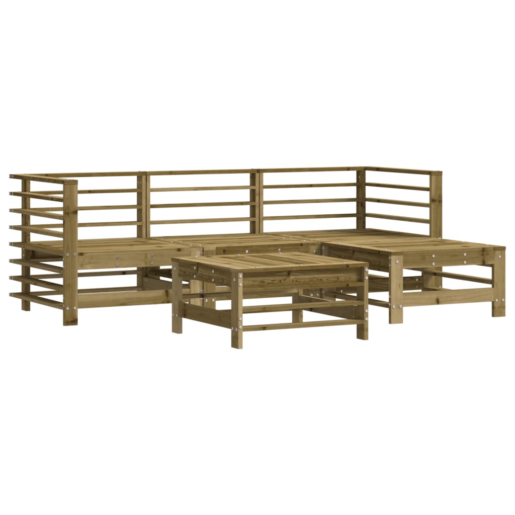 Set mobilier de grădină cu perne, 5 piese, lemn de pin tratat GartenMobel Dekor