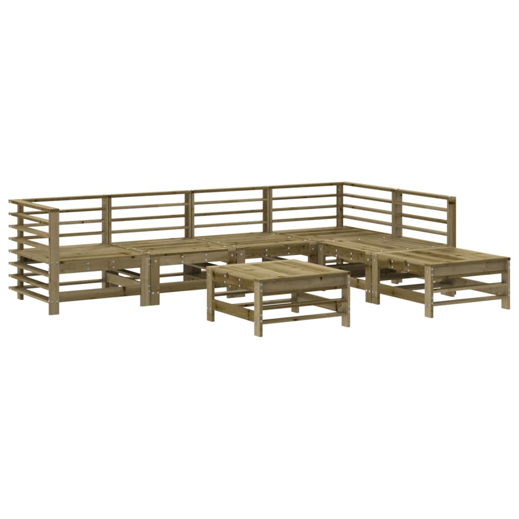 Set mobilier de grădină cu perne, 7 piese, lemn de pin tratat GartenMobel Dekor