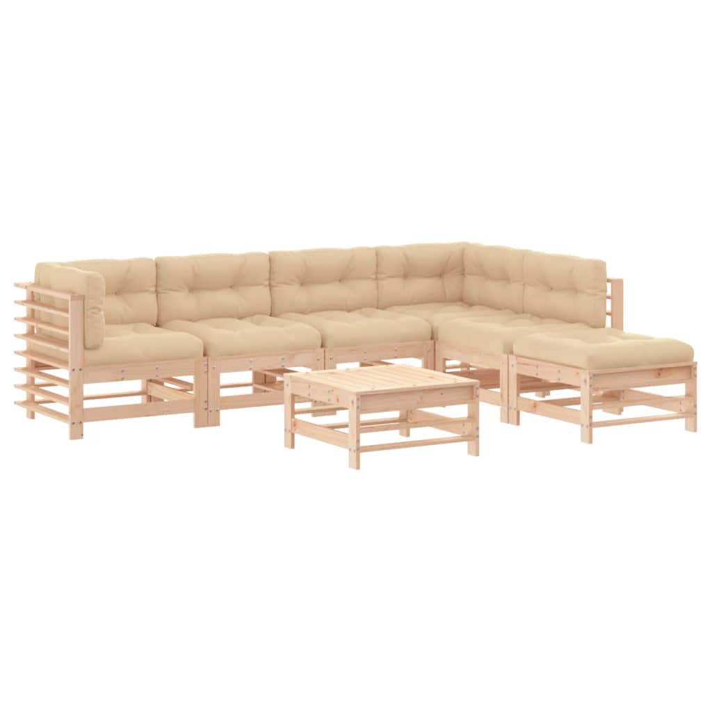 Set mobilier de grădină cu perne, 7 piese, lemn masiv GartenMobel Dekor