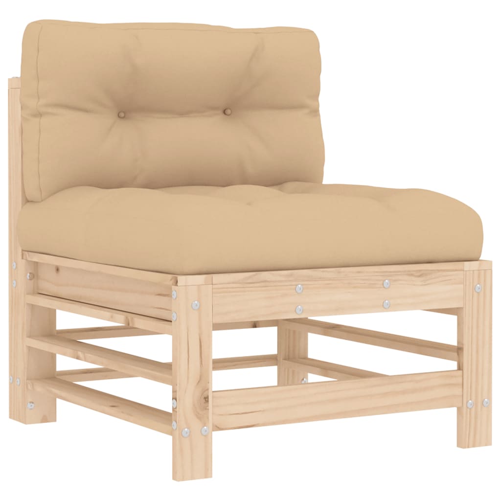 Set mobilier de grădină cu perne, 7 piese, lemn masiv GartenMobel Dekor