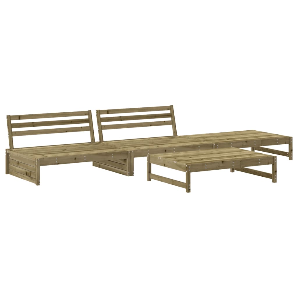 Set mobilier de grădină cu perne, 4 piese, lemn de pin tratat GartenMobel Dekor