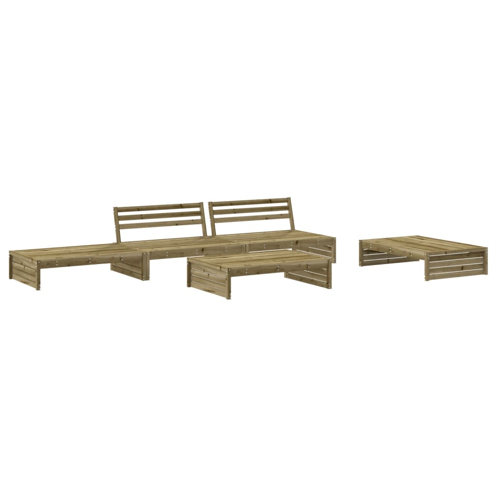 Set mobilier de grădină cu perne, 5 piese, lemn de pin tratat GartenMobel Dekor
