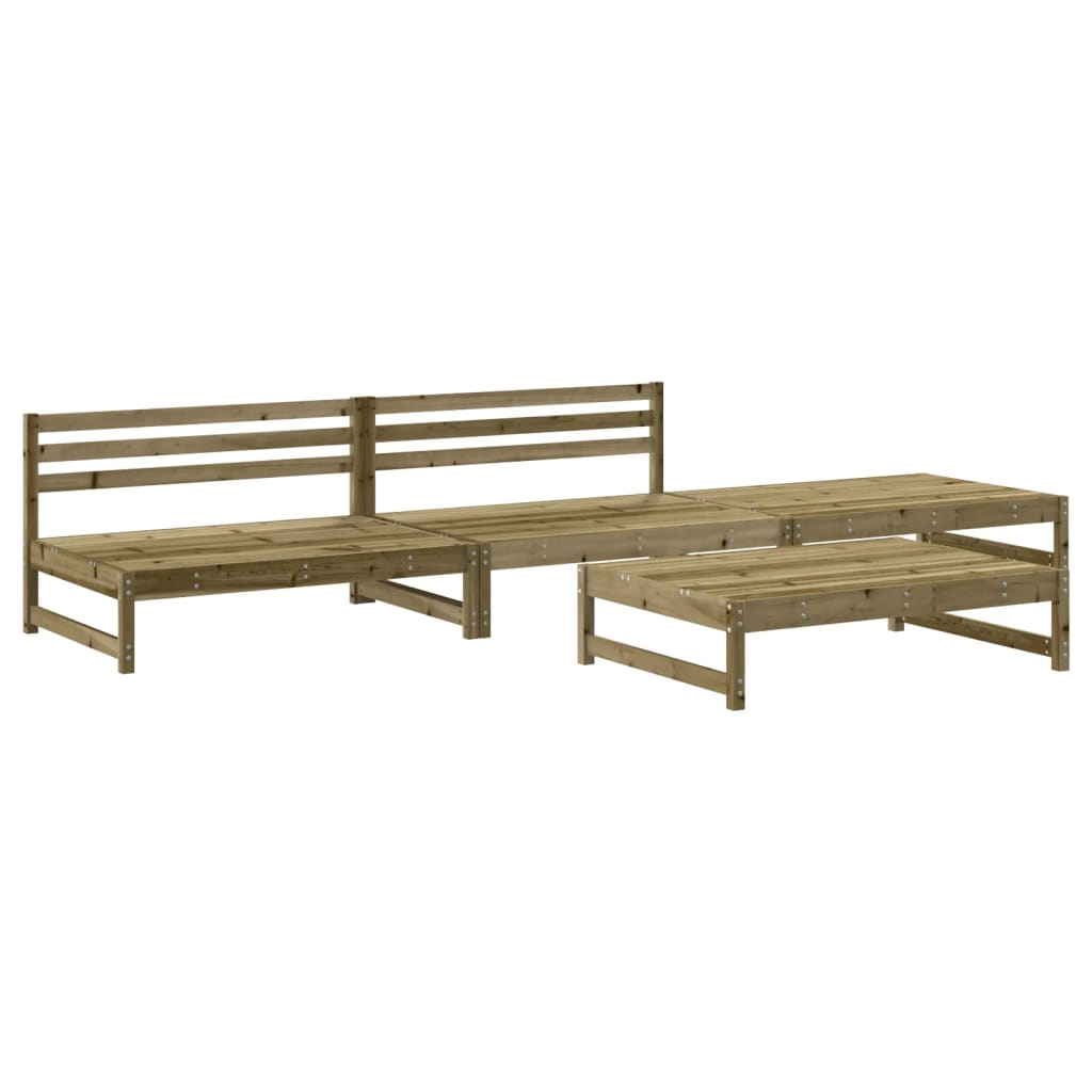 Set mobilier relaxare de grădină, 4 piese, lemn de pin tratat GartenMobel Dekor