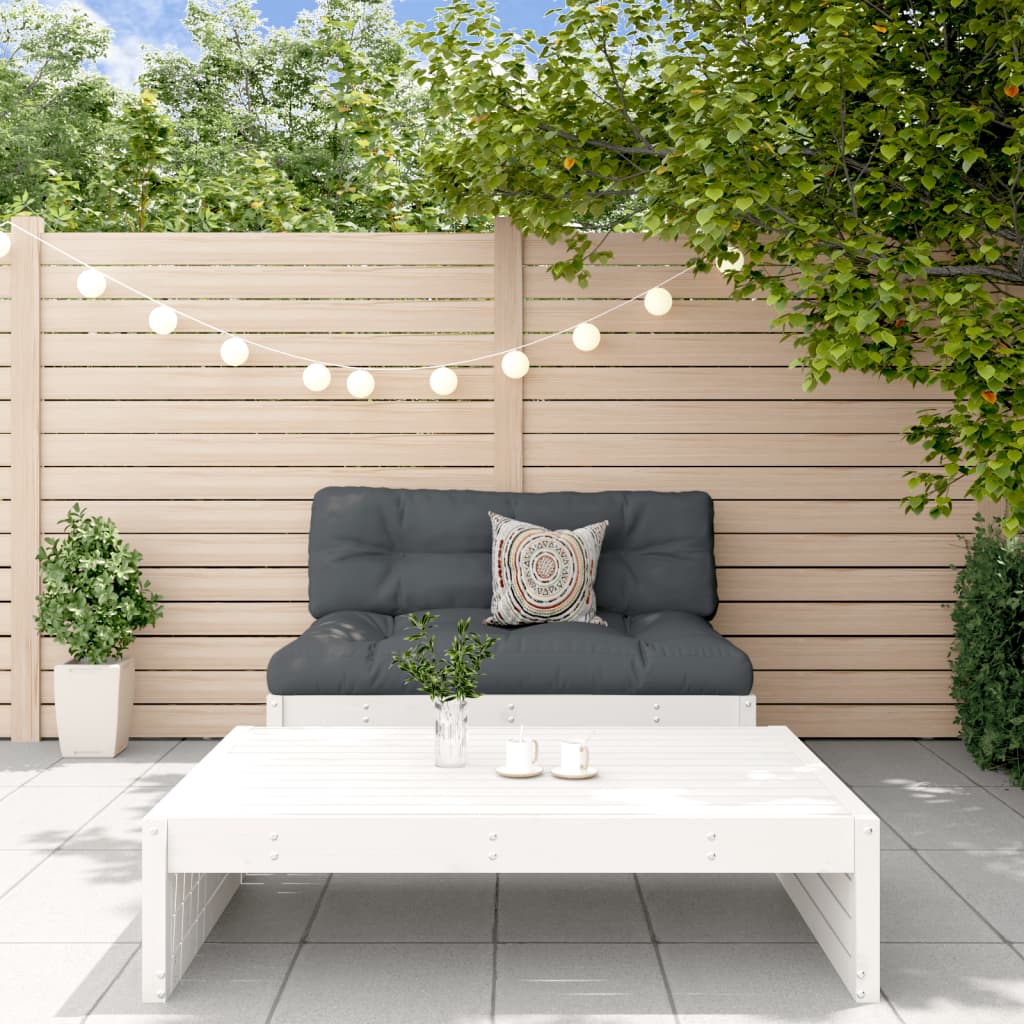 Set mobilier relaxare grădină, 2 piese, alb, lemn masiv de pin GartenMobel Dekor
