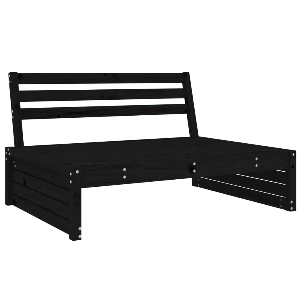 Set mobilier relaxare grădină, 2 piese, negru, lemn masiv pin GartenMobel Dekor