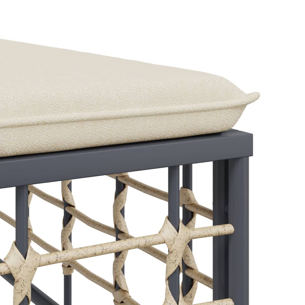 Set mobilier de grădină cu perne, 9 piese, antracit, poliratan GartenMobel Dekor