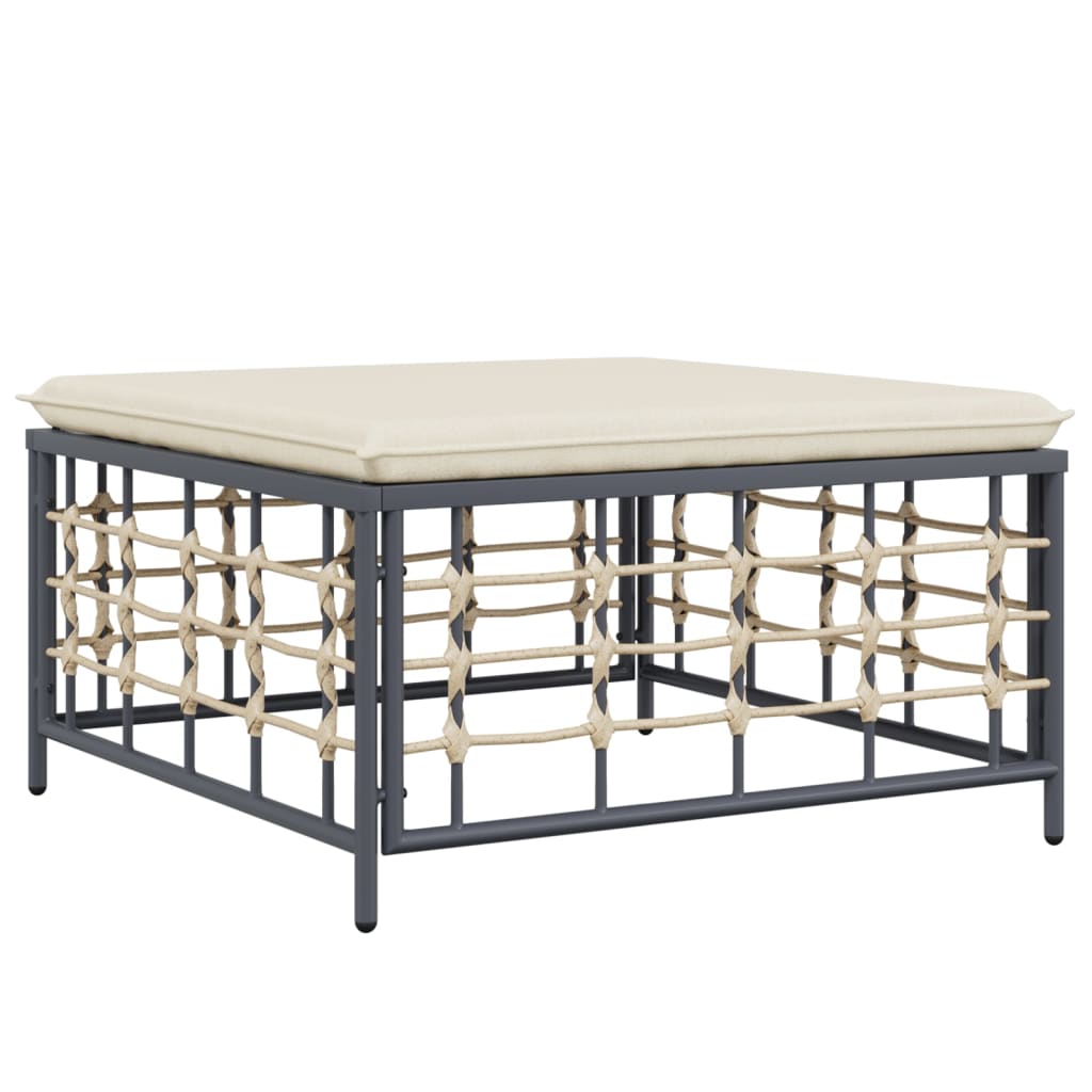 Set mobilier de grădină cu perne, 10 piese, antracit, poliratan GartenMobel Dekor