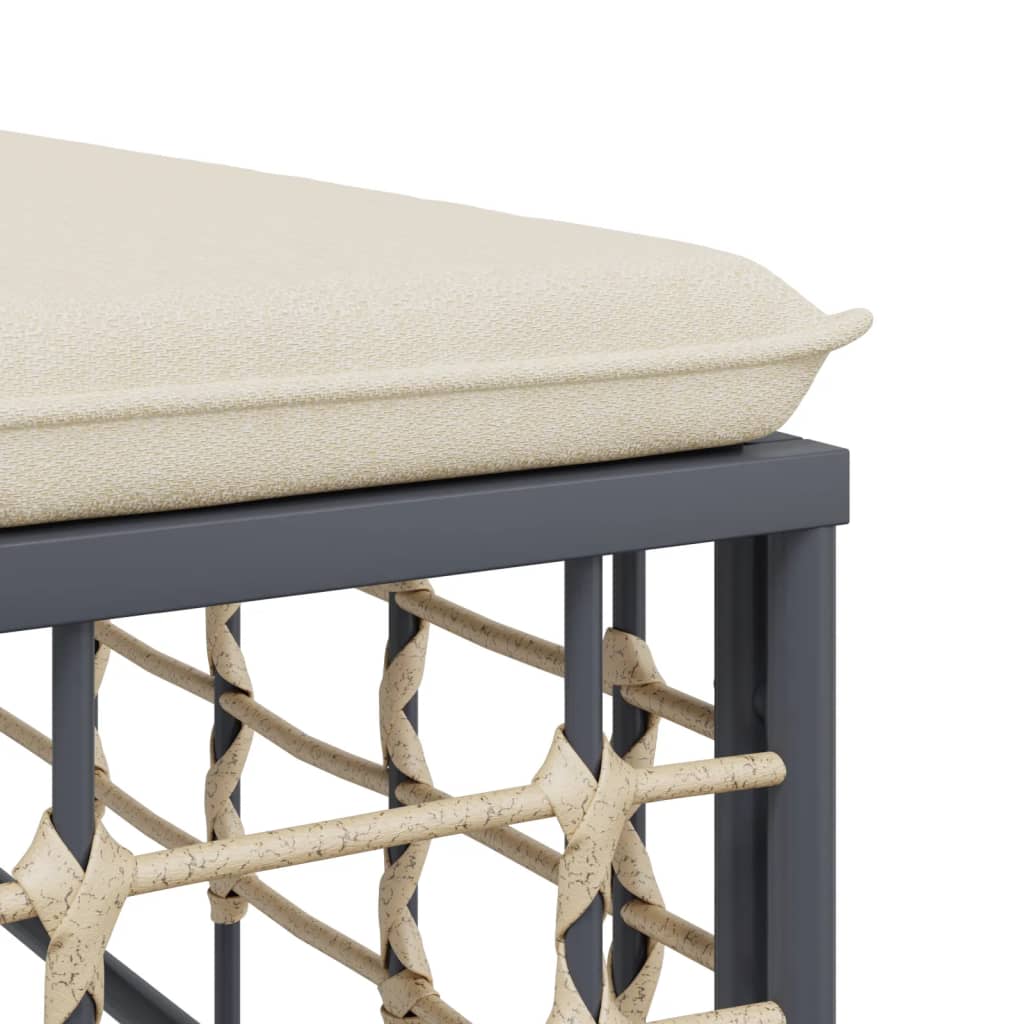 Set mobilier de grădină cu perne, 10 piese, antracit, poliratan GartenMobel Dekor