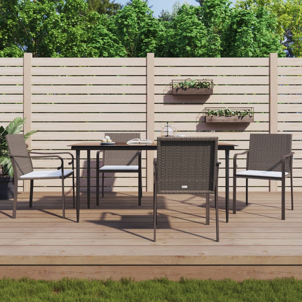 Set mobilier de grădină cu perne, 5 piese, poliratan și oțel GartenMobel Dekor