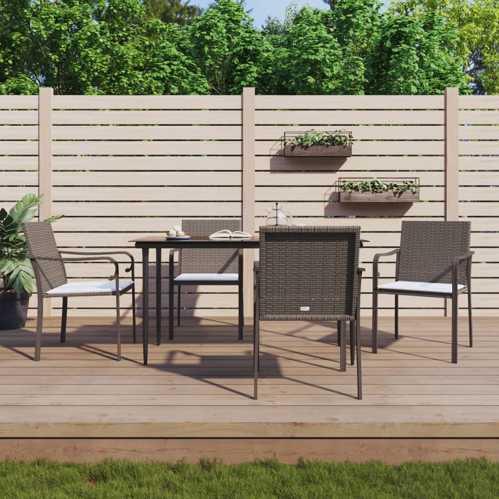 Set mobilier de grădină cu perne, 5 piese, poliratan și oțel GartenMobel Dekor