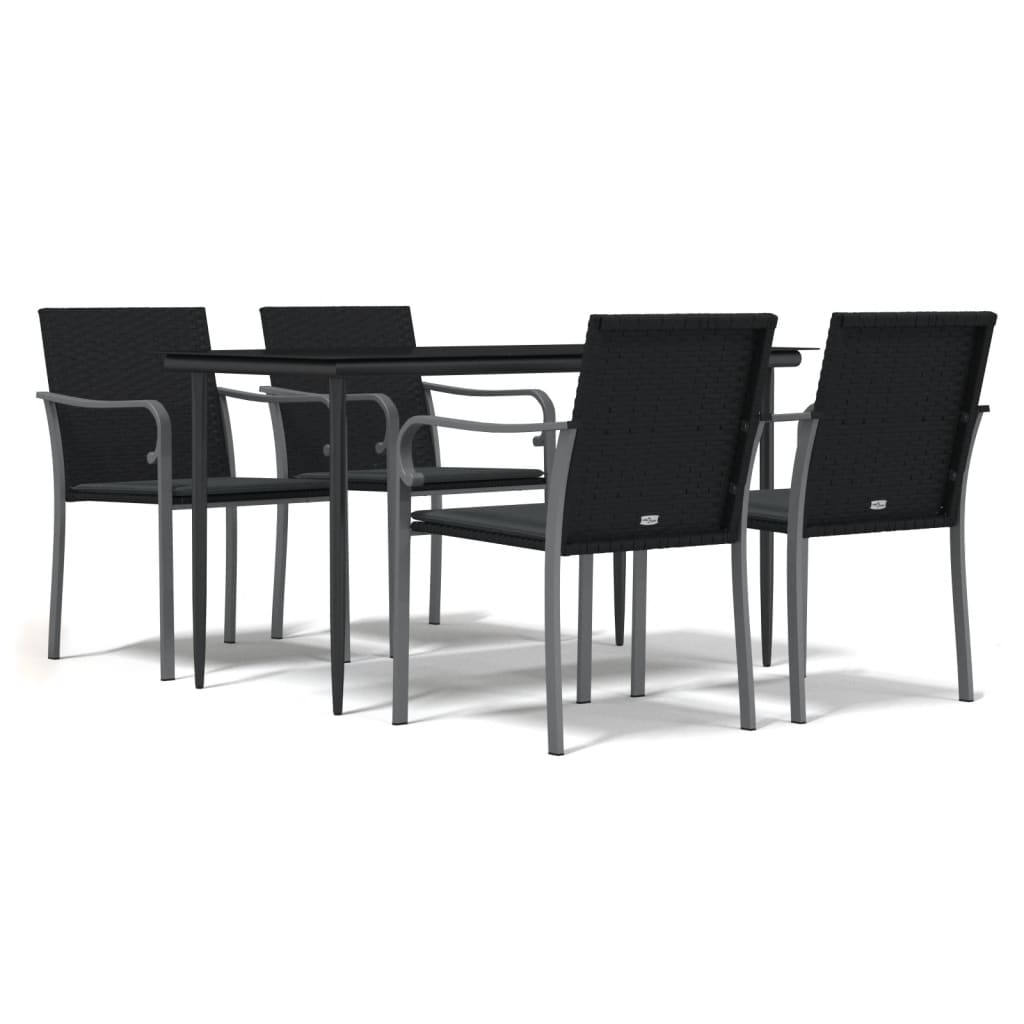 Set mobilier de grădină cu perne, 5 piese, poliratan și oțel GartenMobel Dekor