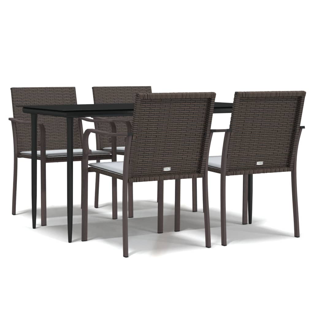 Set mobilier de grădină cu perne, 5 piese, poliratan și oțel GartenMobel Dekor