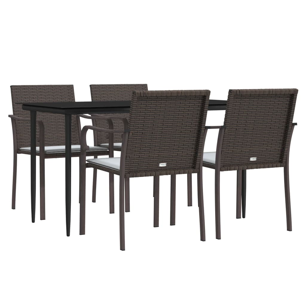 Set mobilier de grădină cu perne, 5 piese, poliratan și oțel GartenMobel Dekor