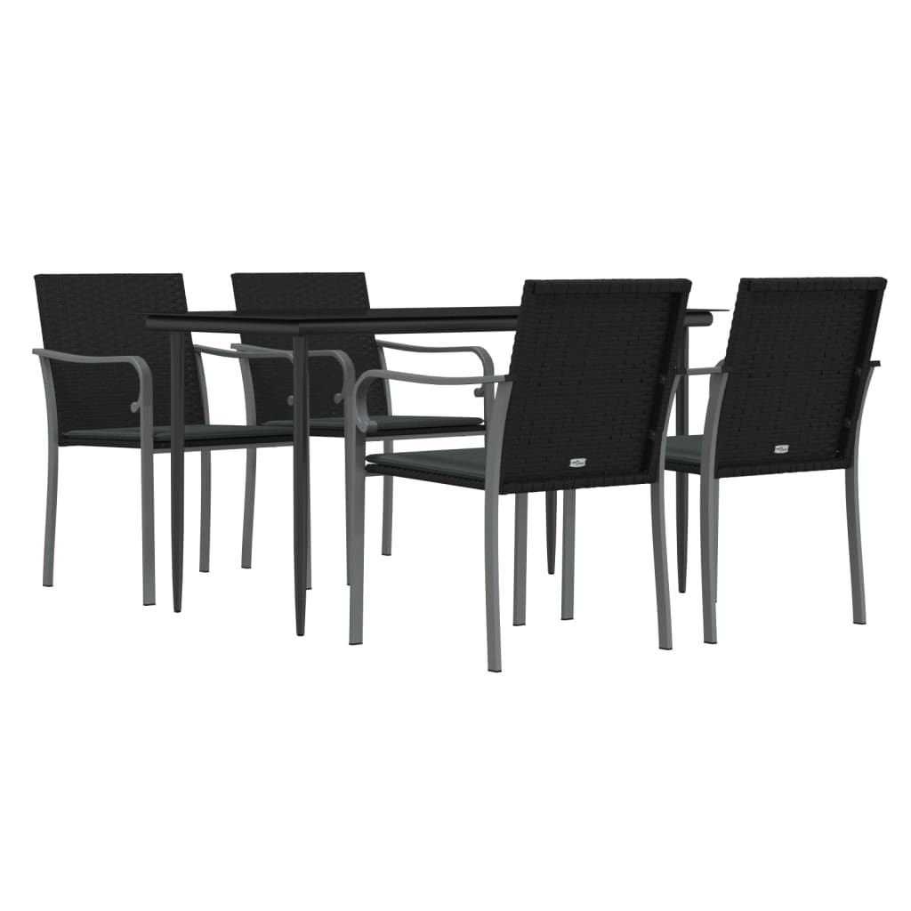Set mobilier de grădină cu perne, 5 piese, poliratan și oțel GartenMobel Dekor