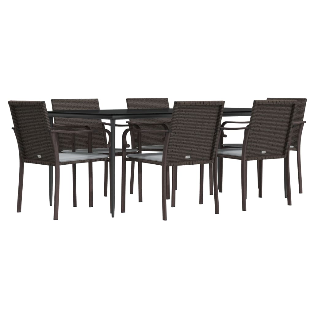 Set mobilier de grădină cu perne, 7 piese, poliratan și oțel GartenMobel Dekor