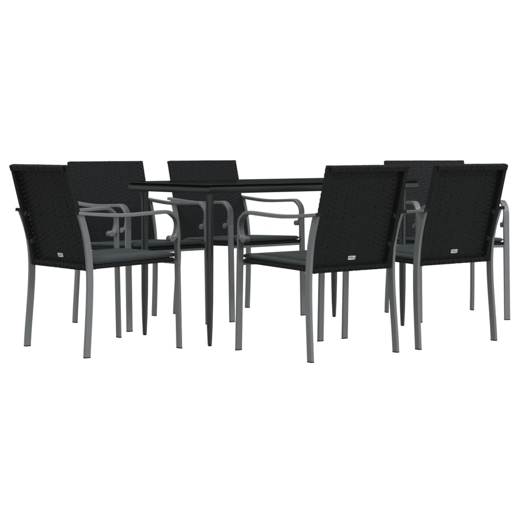 Set mobilier de grădină cu perne, 7 piese, poliratan și oțel GartenMobel Dekor