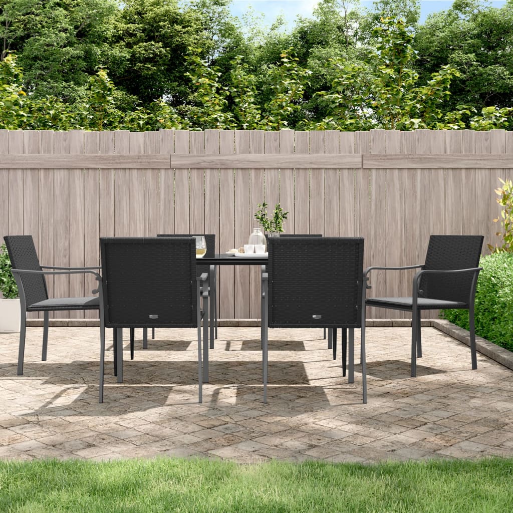 Set mobilier de grădină cu perne, 7 piese, poliratan și oțel GartenMobel Dekor