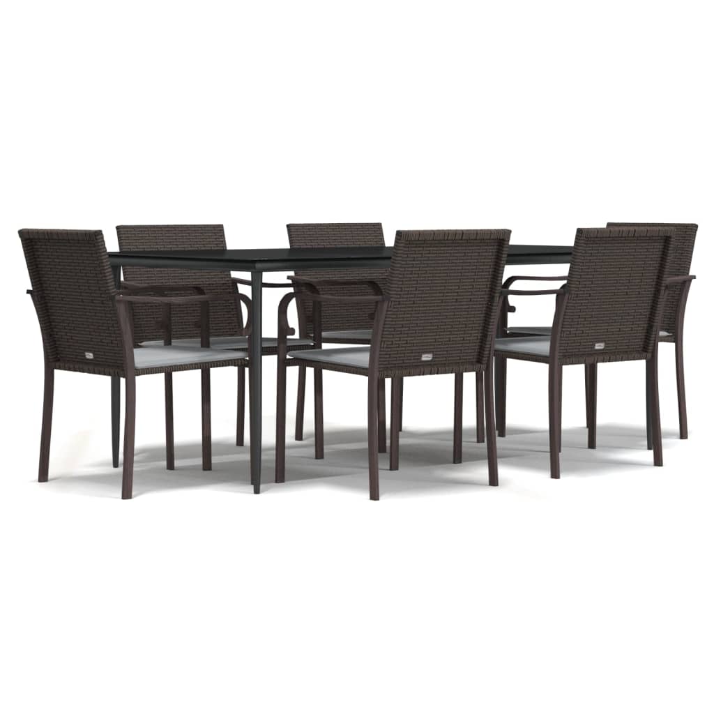 Set mobilier de grădină cu perne, 7 piese, poliratan și oțel GartenMobel Dekor
