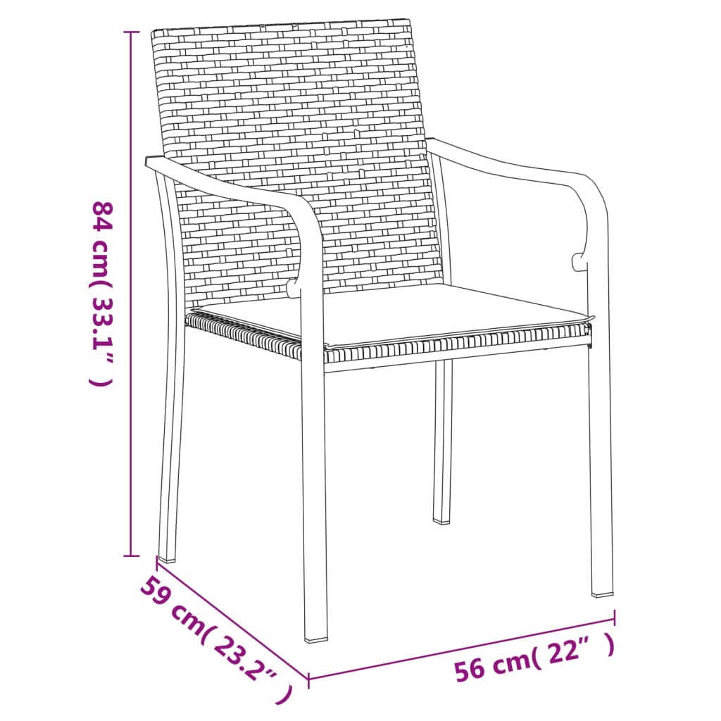 Set mobilier de grădină cu perne, 7 piese, poliratan și oțel GartenMobel Dekor