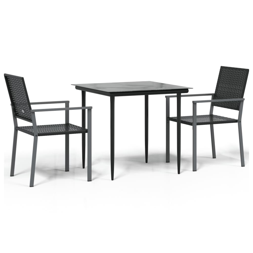 Set mobilier de grădină, 3 piese, poliratan și oțel GartenMobel Dekor