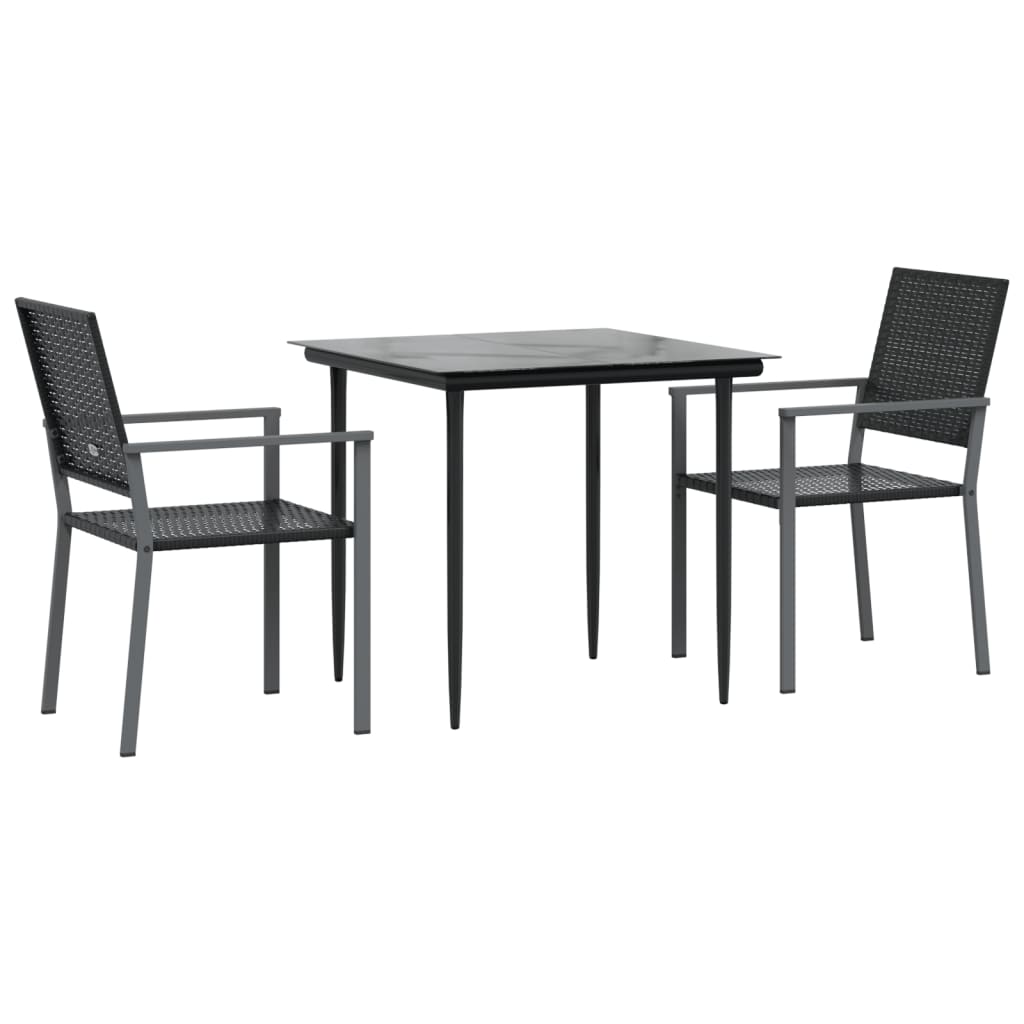 Set mobilier de grădină, 3 piese, poliratan și oțel GartenMobel Dekor