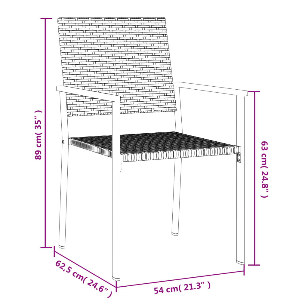 Set mobilier de grădină, 3 piese, poliratan și oțel GartenMobel Dekor