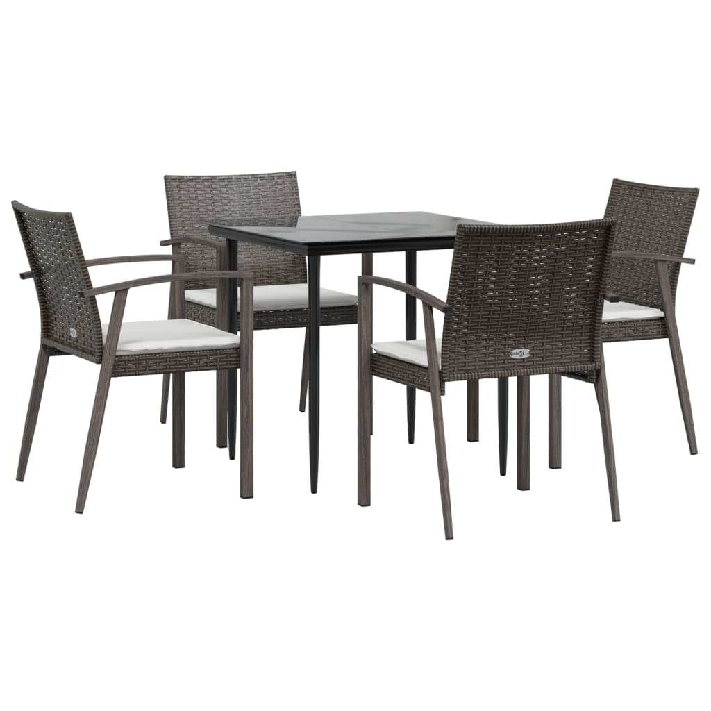 Set mobilier de grădină cu perne, 5 piese, poliratan și oțel GartenMobel Dekor