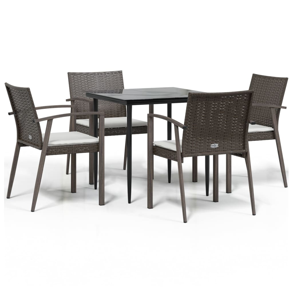 Set mobilier de grădină cu perne, 5 piese, poliratan și oțel GartenMobel Dekor