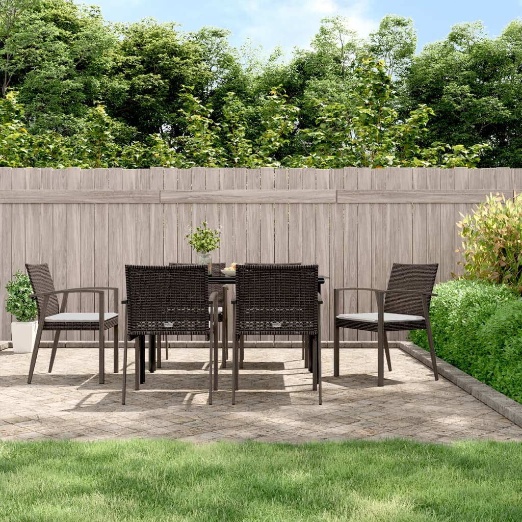 Set mobilier de grădină cu perne, 7 piese, poliratan și oțel GartenMobel Dekor