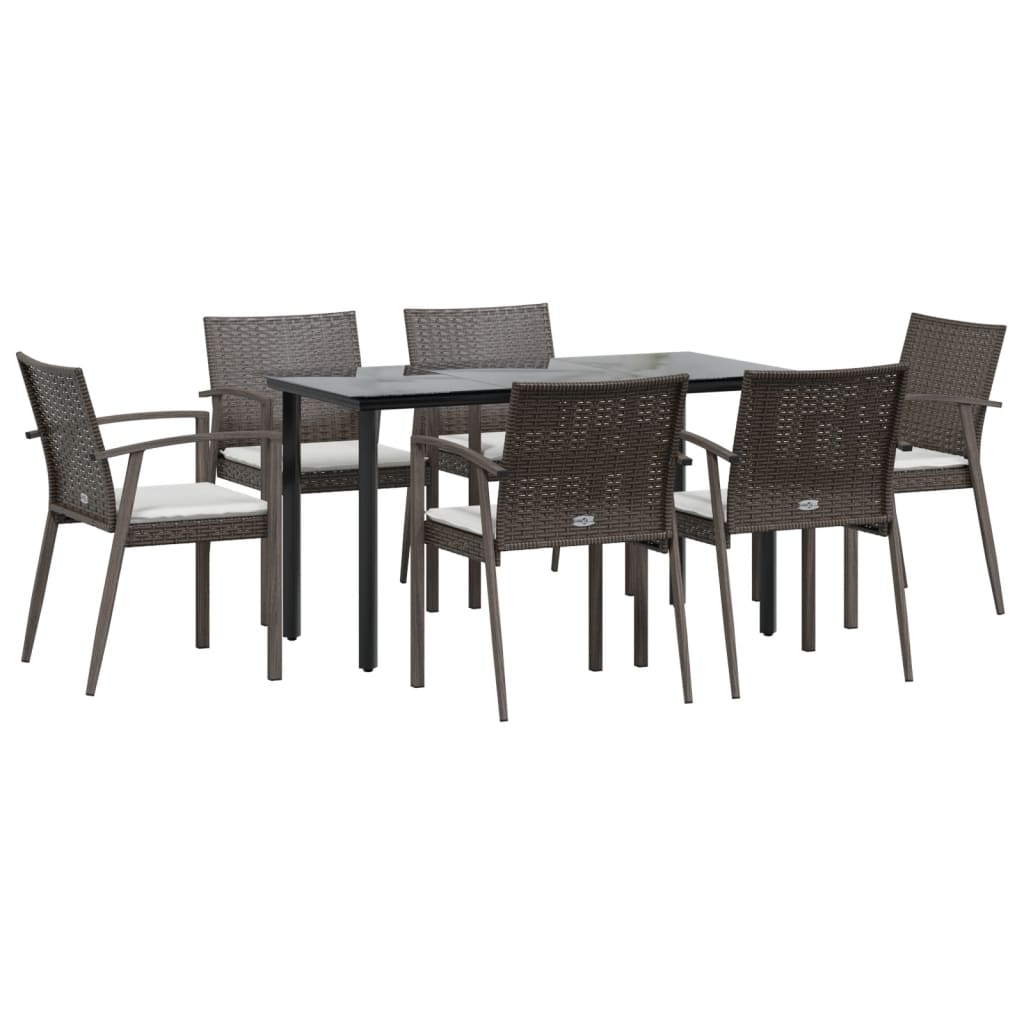 Set mobilier de grădină cu perne, 7 piese, poliratan și oțel GartenMobel Dekor