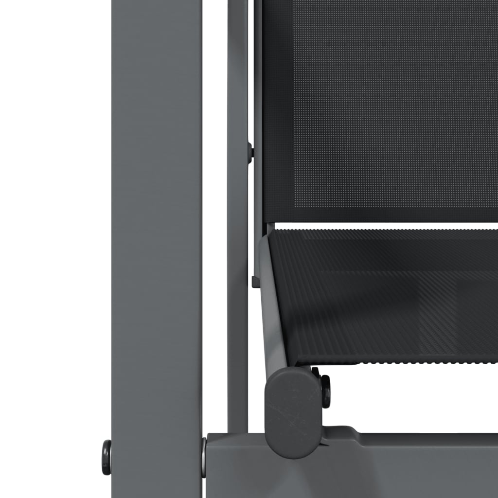 Set mobilier de grădină, 3 piese, negru, textilenă și oțel GartenMobel Dekor