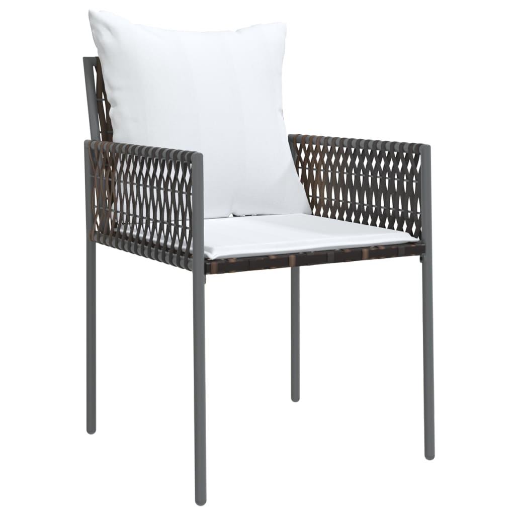 Set mobilier de grădină cu perne, 3 piese, poliratan și oțel GartenMobel Dekor