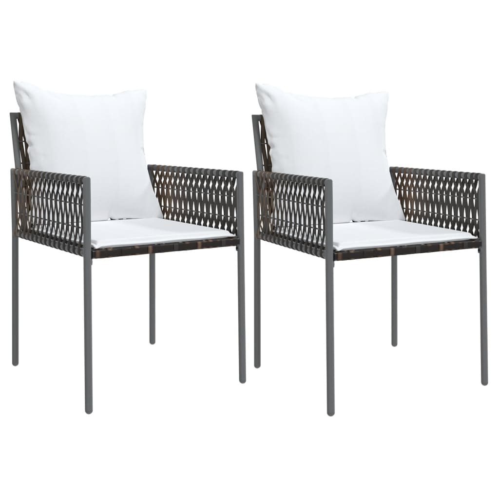 Set mobilier de grădină cu perne, 3 piese, poliratan și oțel GartenMobel Dekor
