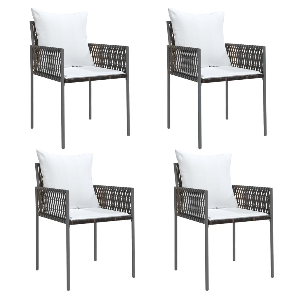 Set mobilier de grădină cu perne, 5 piese, poliratan și oțel GartenMobel Dekor