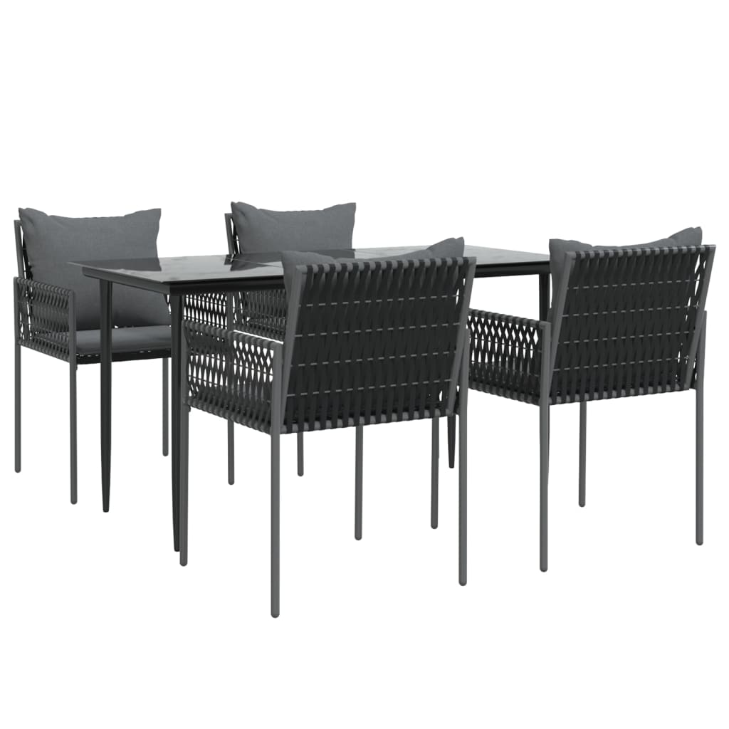 Set mobilier de grădină cu perne, 5 piese, poliratan și oțel GartenMobel Dekor