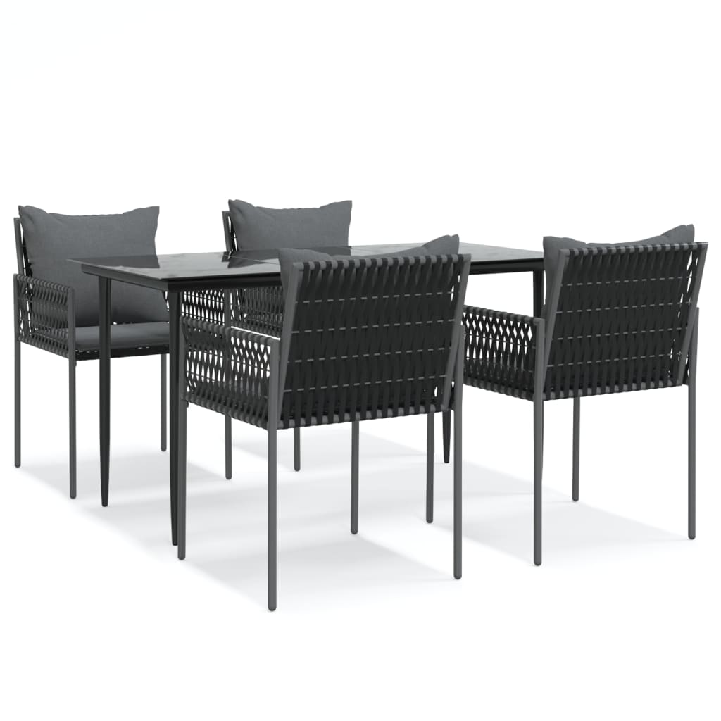 Set mobilier de grădină cu perne, 5 piese, poliratan și oțel GartenMobel Dekor