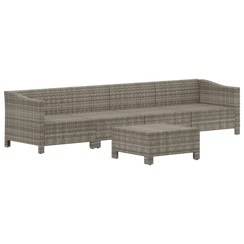 Set mobilier de grădină cu perne, 5 piese, gri, poliratan GartenMobel Dekor