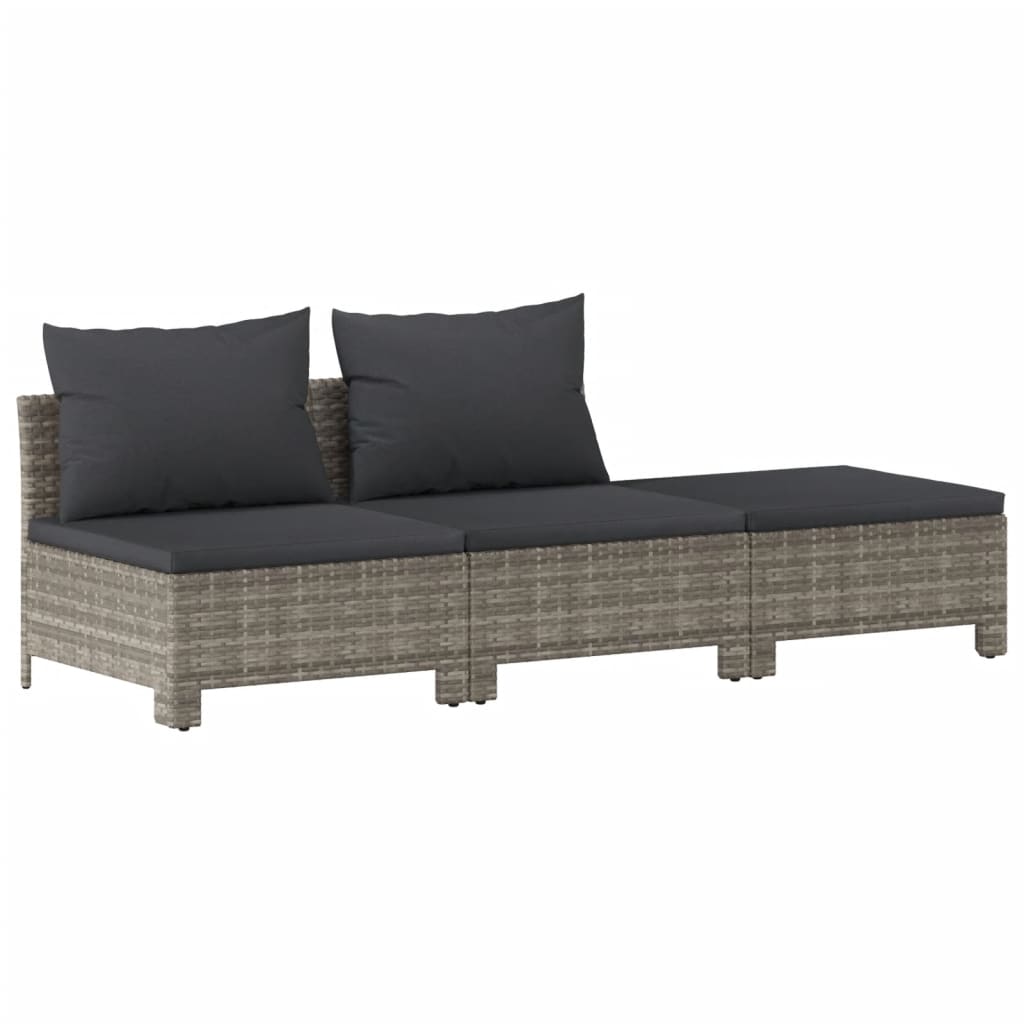 Set mobilier de grădină cu perne, 6 piese, gri, poliratan GartenMobel Dekor