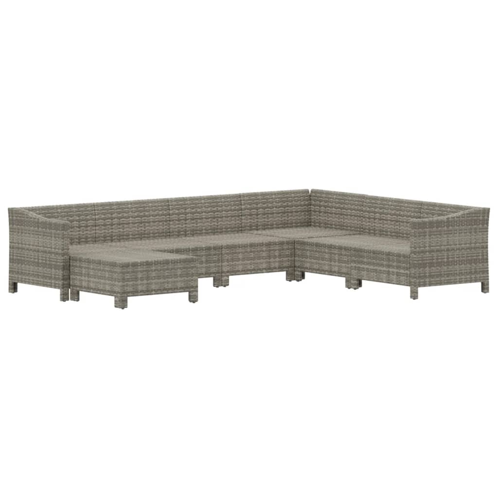 Set mobilier de grădină cu perne, 7 piese, gri, poliratan GartenMobel Dekor